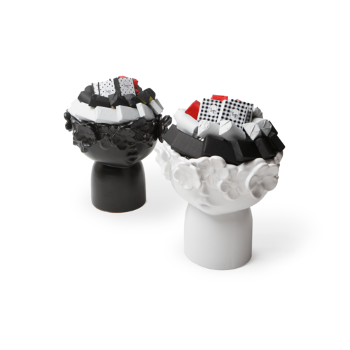 Vase Olympia en porcelaine   couleur noir ou blanc