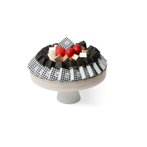 Coupe sur pieds Moulin Rouge en verre aux  lignes épurées couleur blanc neige