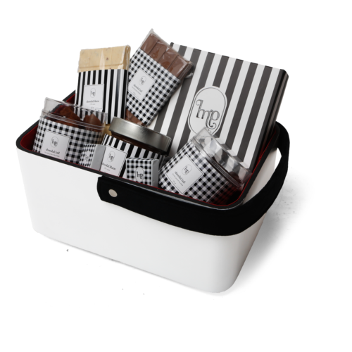 Panier gourmand Gabrielle en bois laqué noir  ou blanc